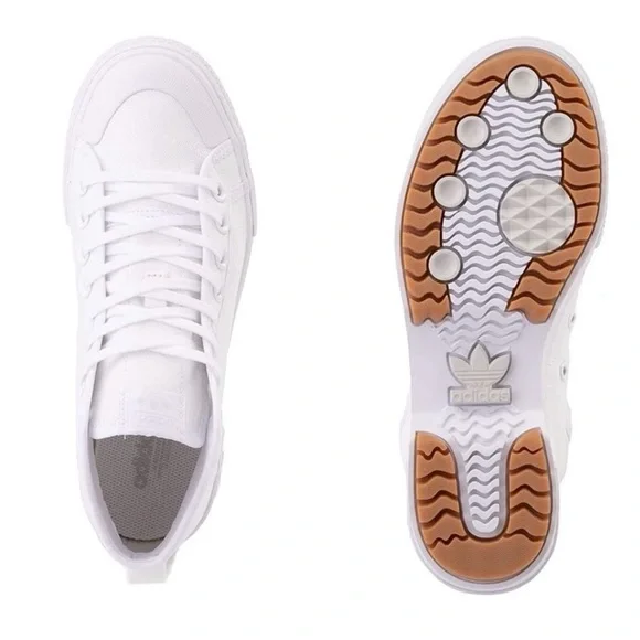 NEW Adidas Nizza Trek White Platform Sneaker Size 7 - Picture 3 of 11